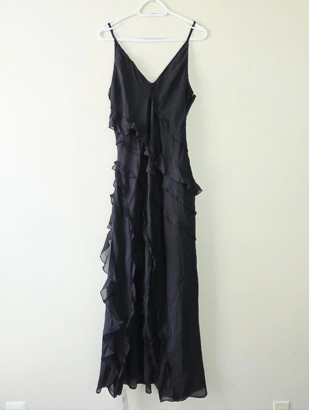 Abercrombie and Fitch Draped Ruffle Maxi Dress Large